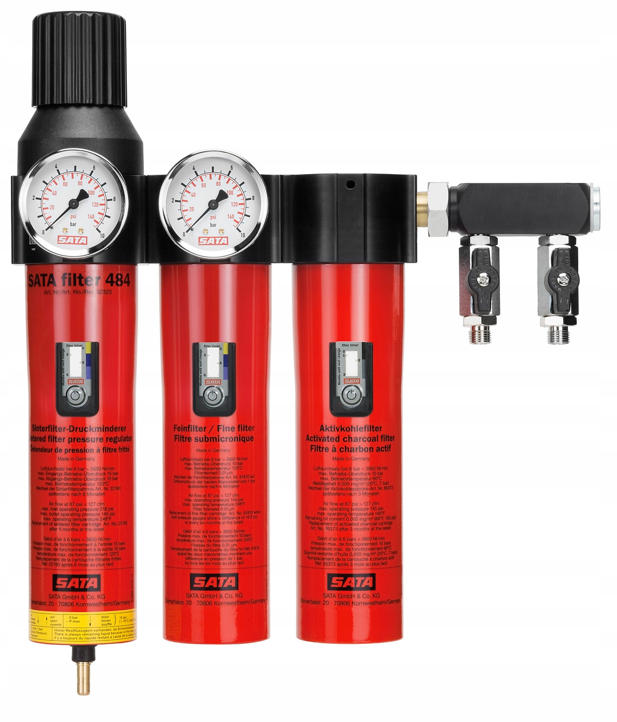 Filtr trzystopniowy do kabiny lakierniczej ścienny SATA 484 92320