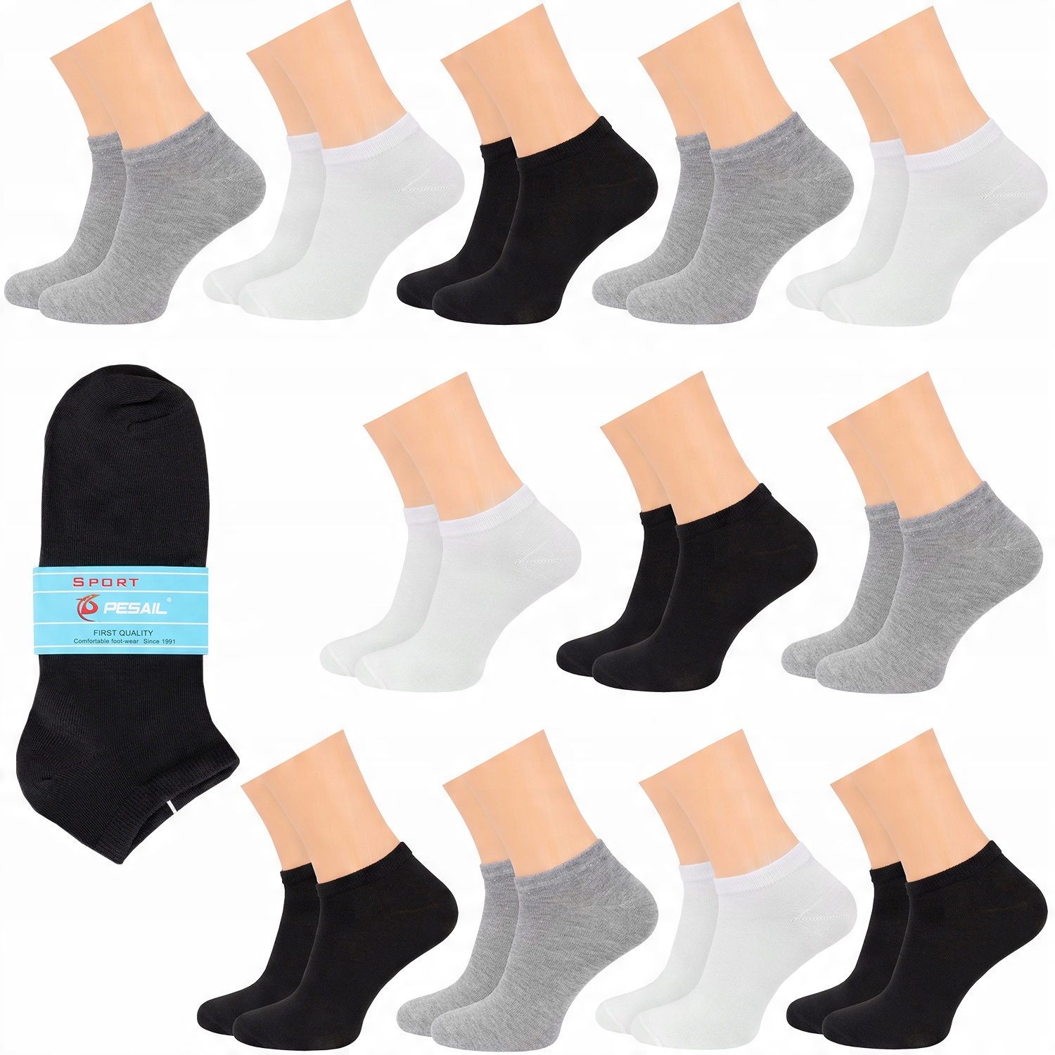 

12x Stopki Skarpetki Niskie Bawełniane MIX 40-44