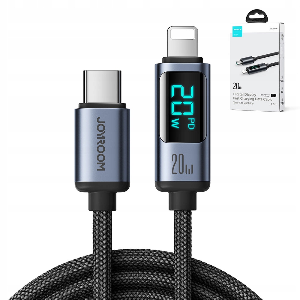JOYROOM KABEL PRZEWÓD LIGHTNING - USB C 20W 1.2m Z WYŚWIETLACZEM DO IPHONE