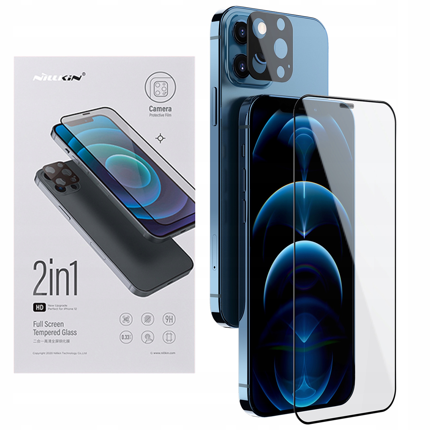 

Szkło hartowane 3D 2w1 Nillkin Hd do iPhone 12 Pro