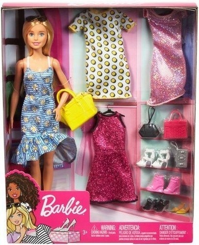 

Lalka Barbie Fashion Doll + 3 ubranka GDJ40