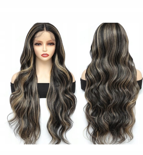 Syntetická paruka X-tress dlouhá vlnitá paruka s pramínky Balayage 80 CM