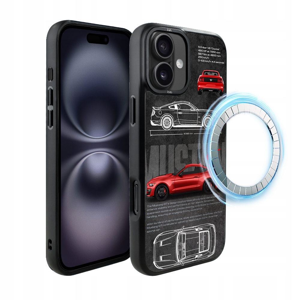 Pouzdro pro iPhone 16 Ibizu DropGuard Matt s MagSafe, TechDrive, Gt V8 „Coyote“