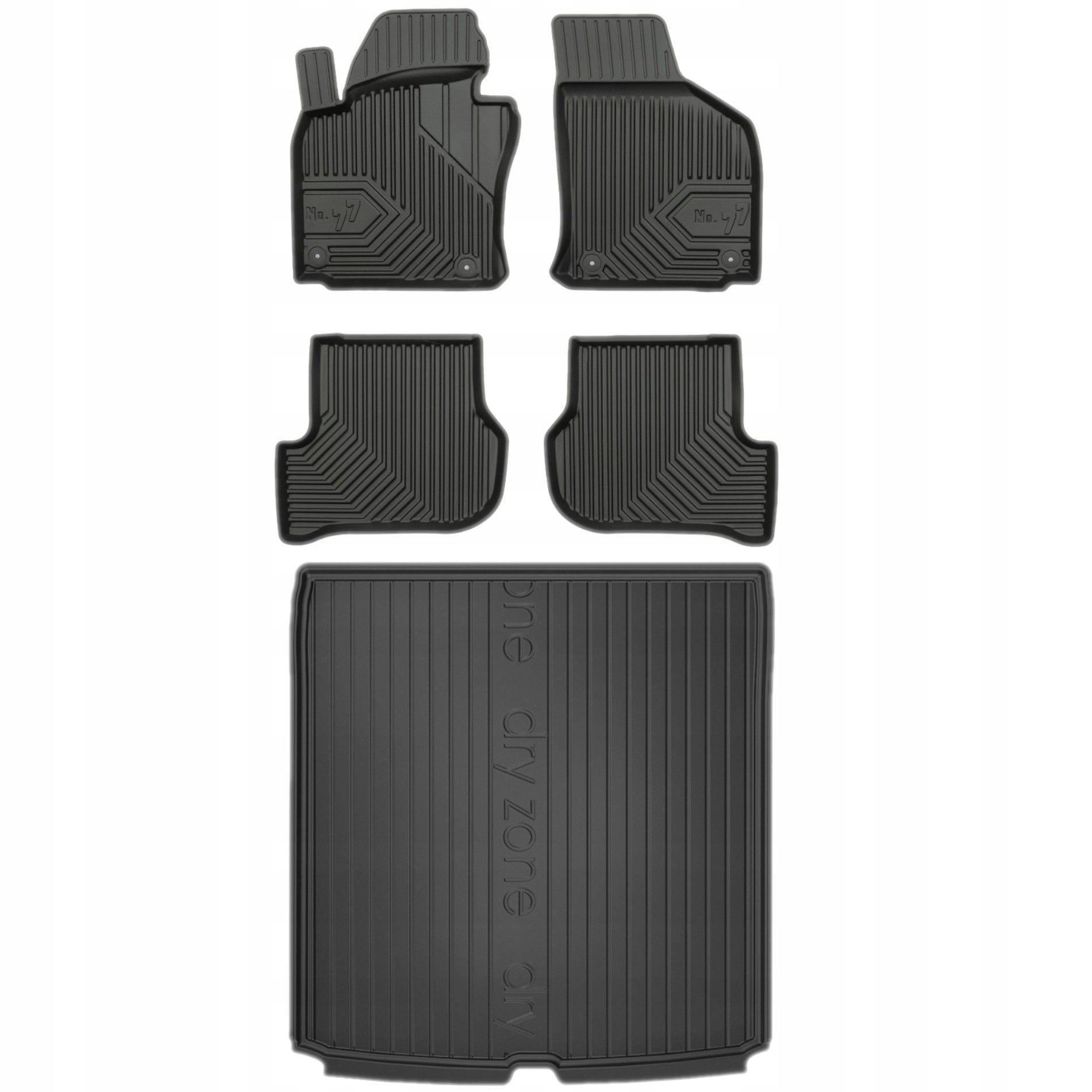 Gumové rohože+podložky Škoda Octavia 2 04- bez reg p