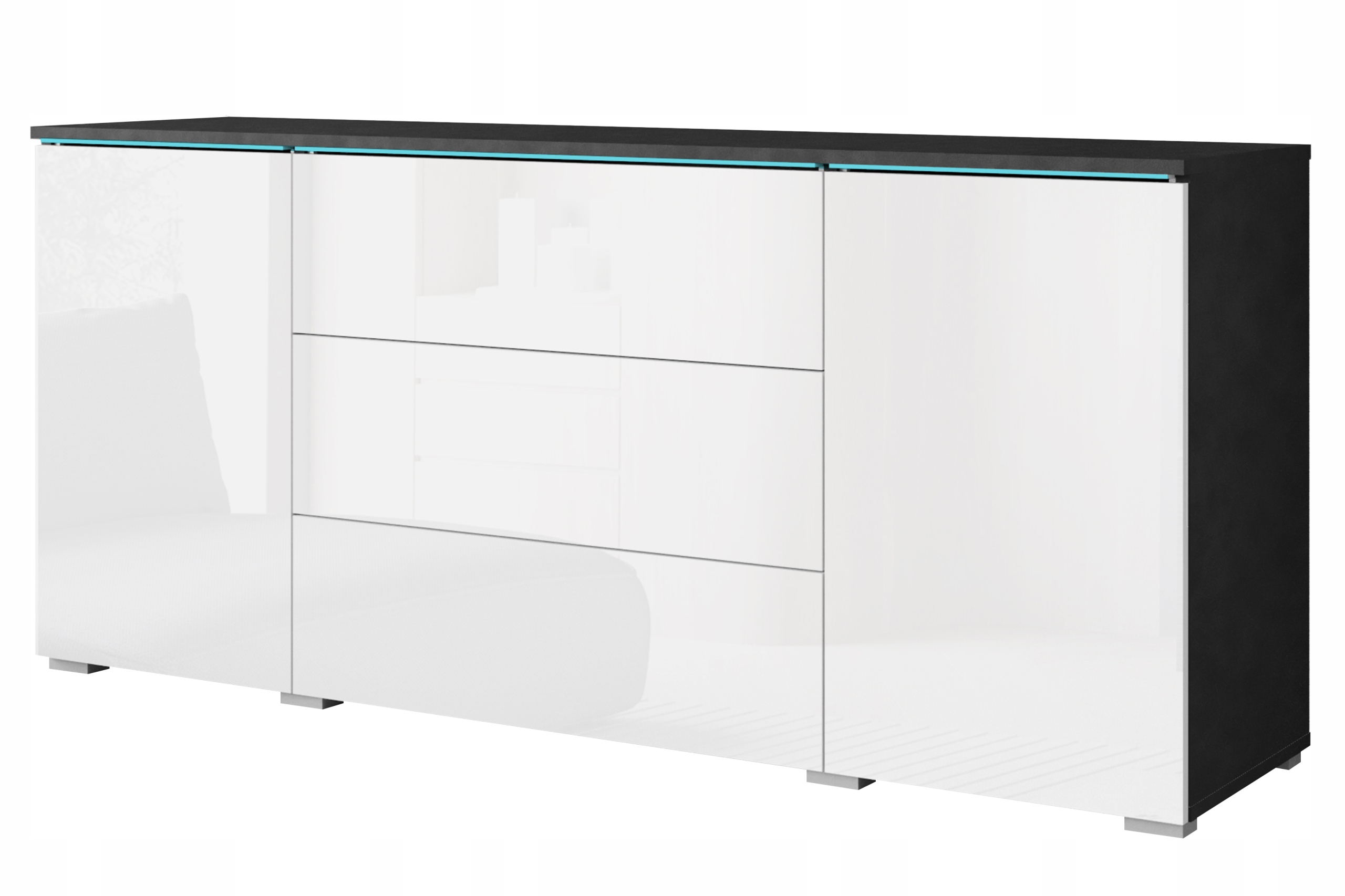 Dvou-dveřová komoda se zásuvkami Vera 150 cm s nastavitelnými policemi