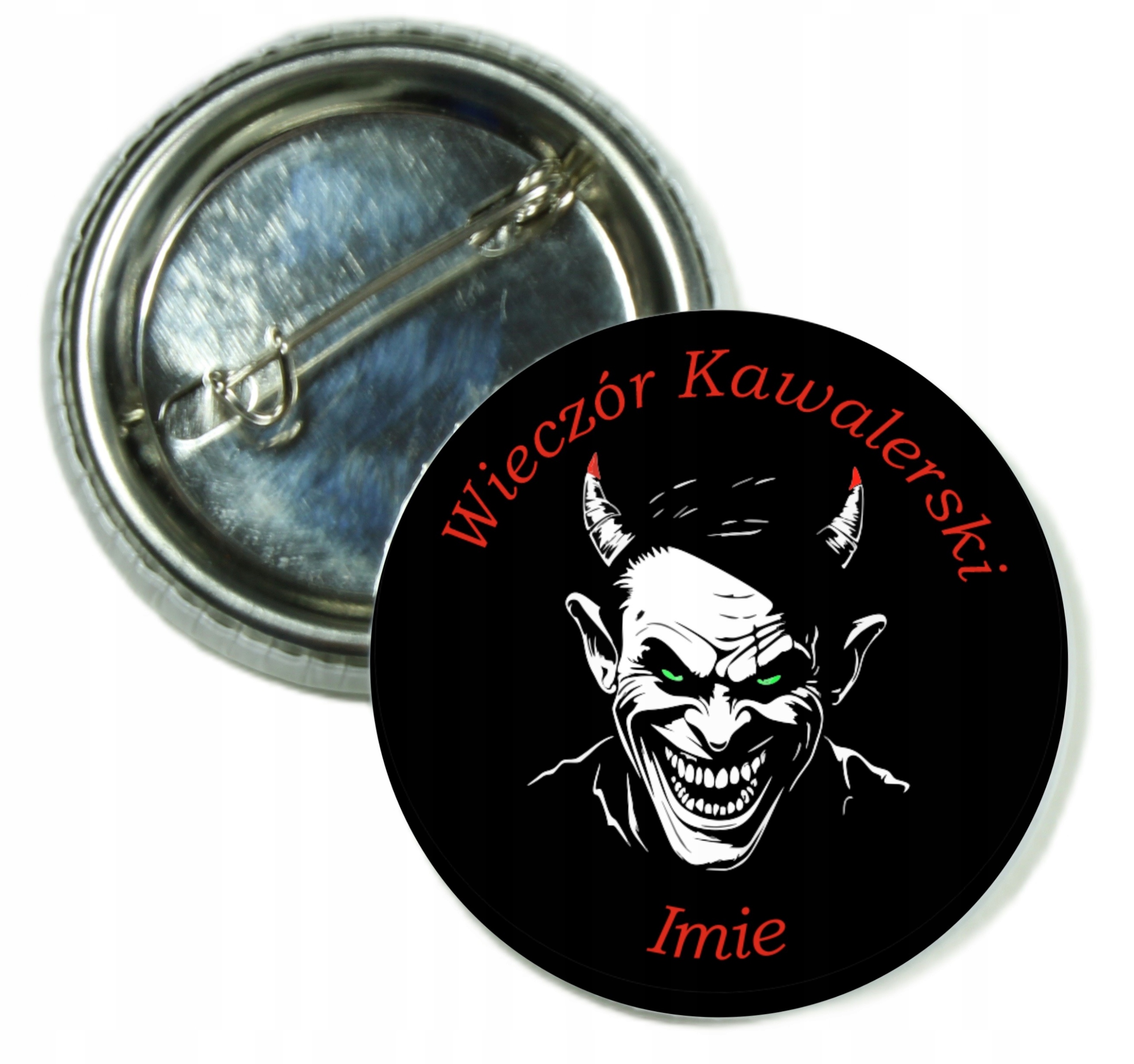 Przypinka Button Broszka z Twoim Napisem Zdjęciem Wieczór Kawalerski 58mm