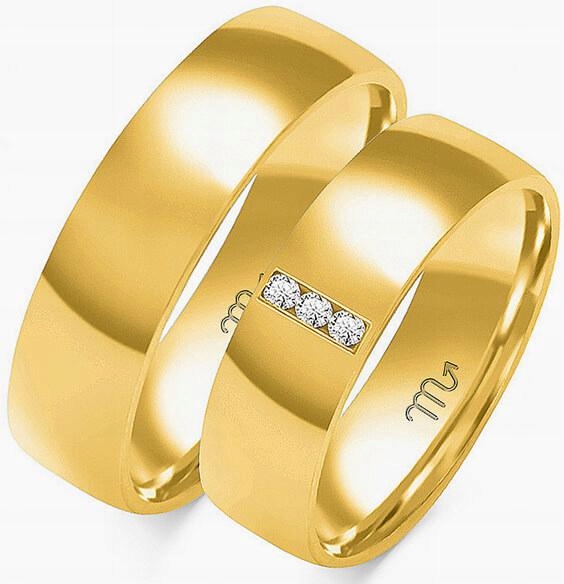 Zlatý svatba prsten pro novomanžele 585 r 20 21 22 elegantní gravírování model