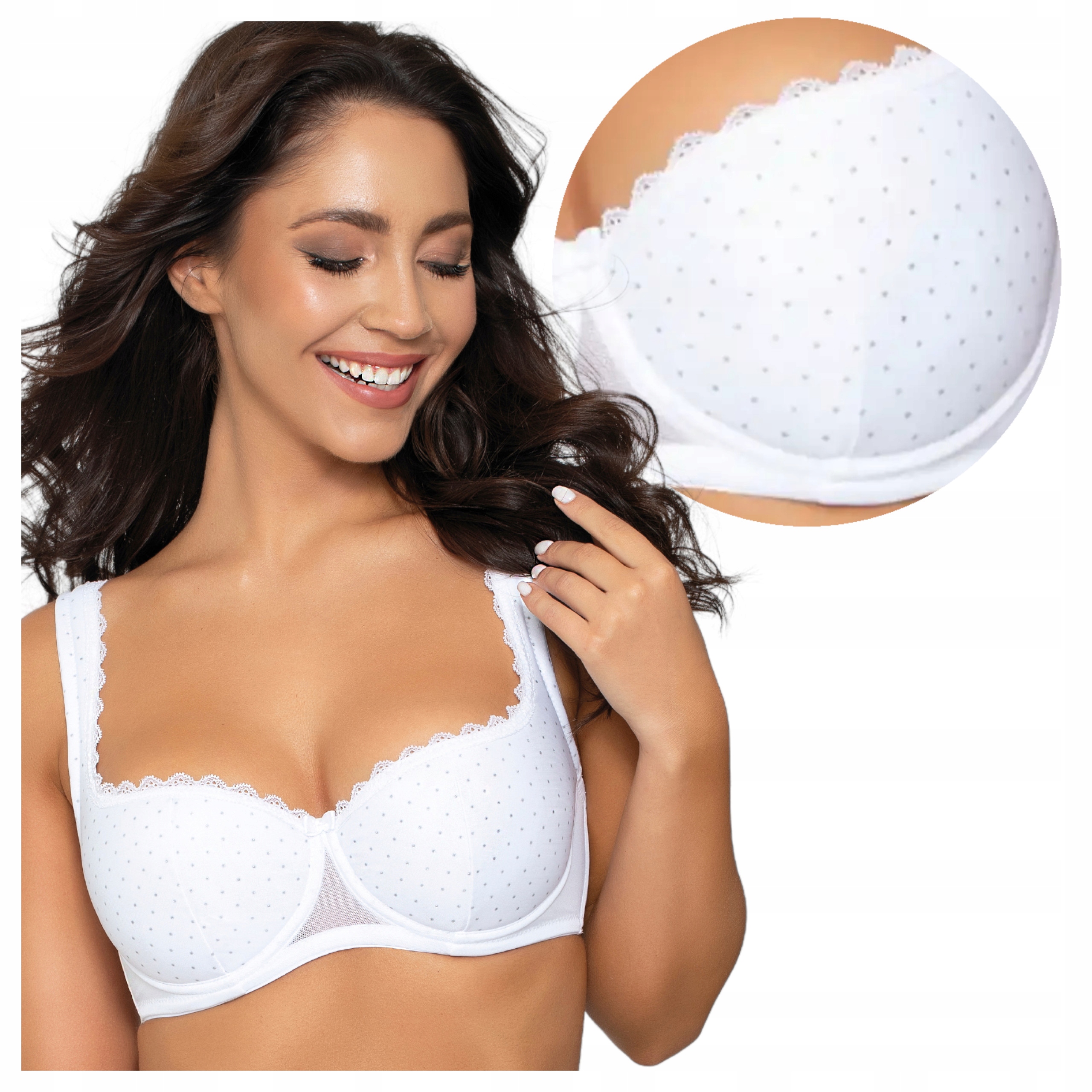 Podprsenka Vyztužená Balkonetka Zvedá poprsí Sophia 90C Bílá