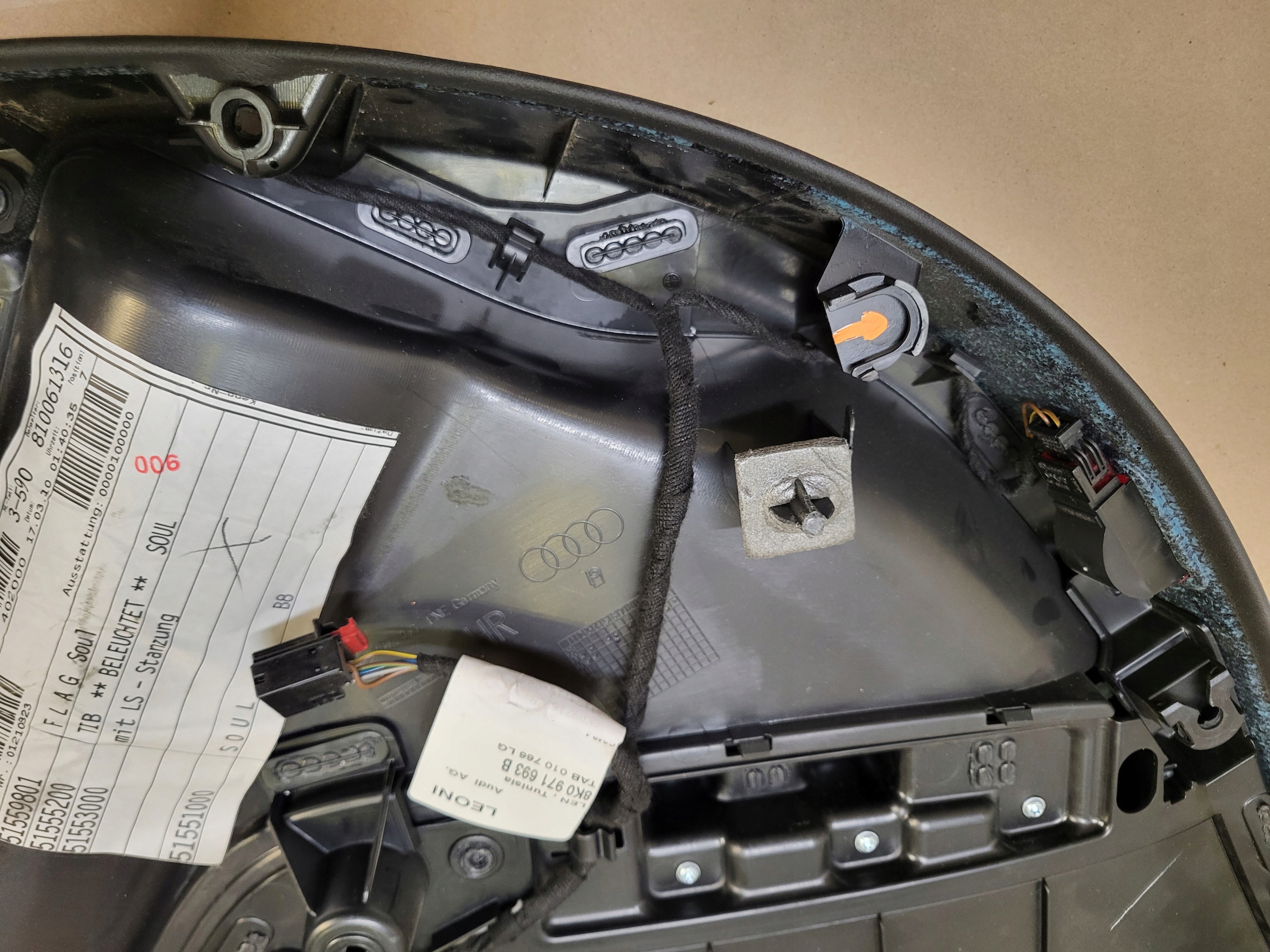 карта дверная обивка с дверь правая задняя ручка Audi A4 B8 8K oe