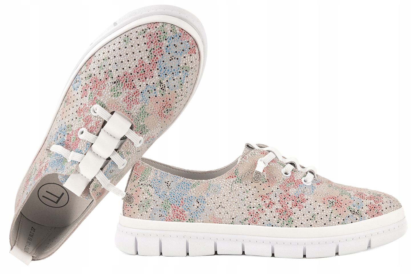 Filippo DP7671 Ažurové Kožené Dámské Sportovní Polobotky Semišové Květy 36