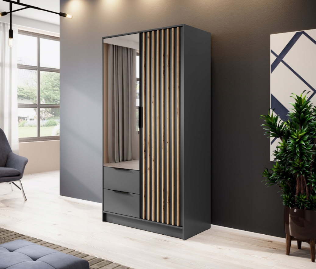 Szafa Lamele 105cm Dąb Artisan z Lusterm NELA PS Marka inna