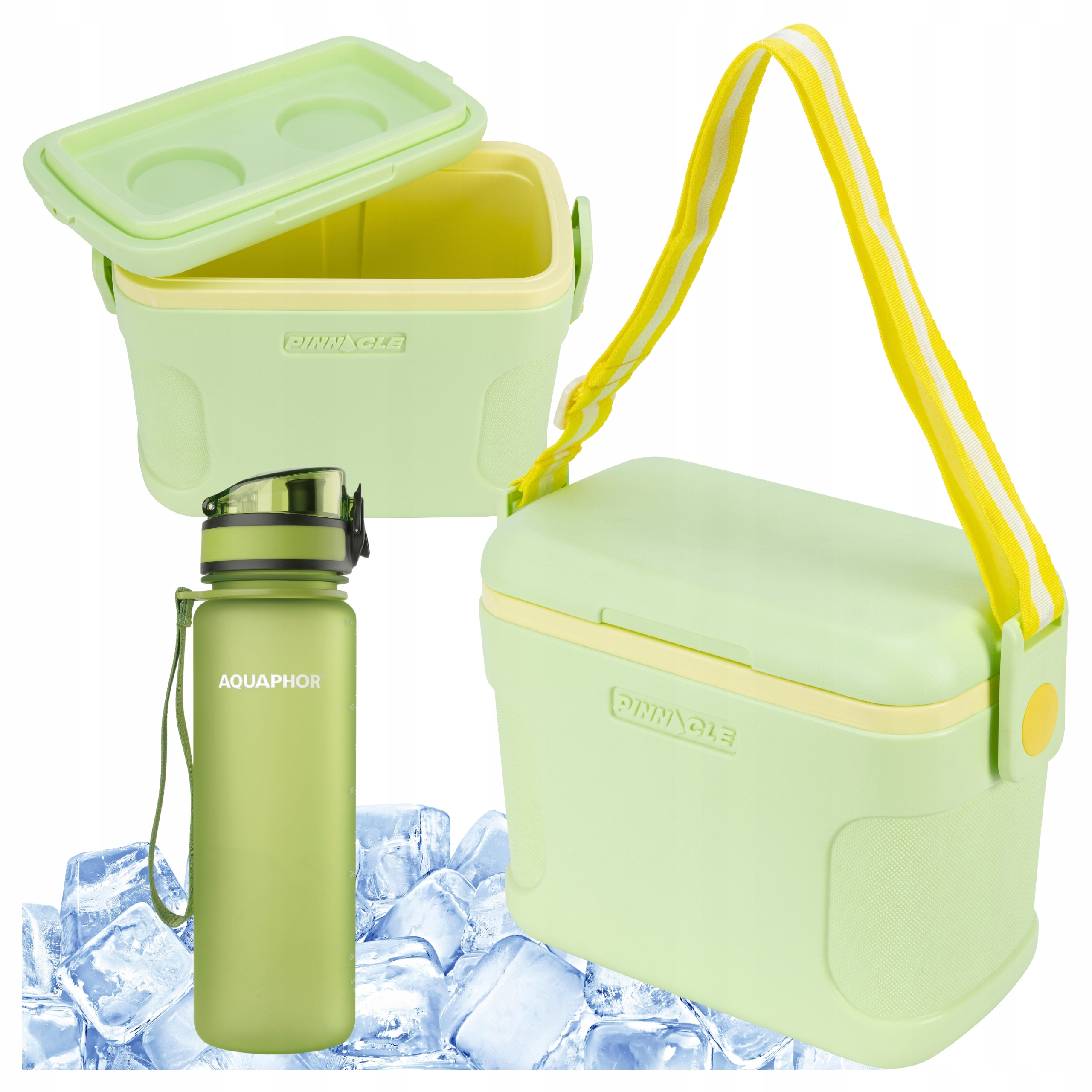 Turistická lednička na rameno 8 l zelená Pinnacle láhev Aquaphor