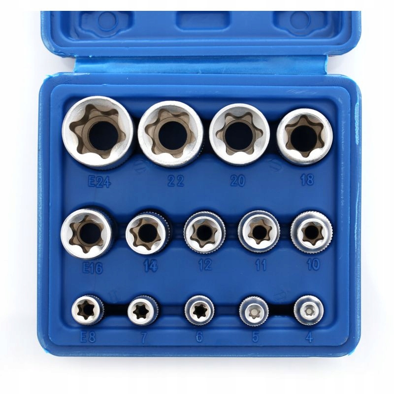 Zestaw 14 Nasadek Torx Gwiazdkowych E4-E24 1/4 3/8 1/2 Crv