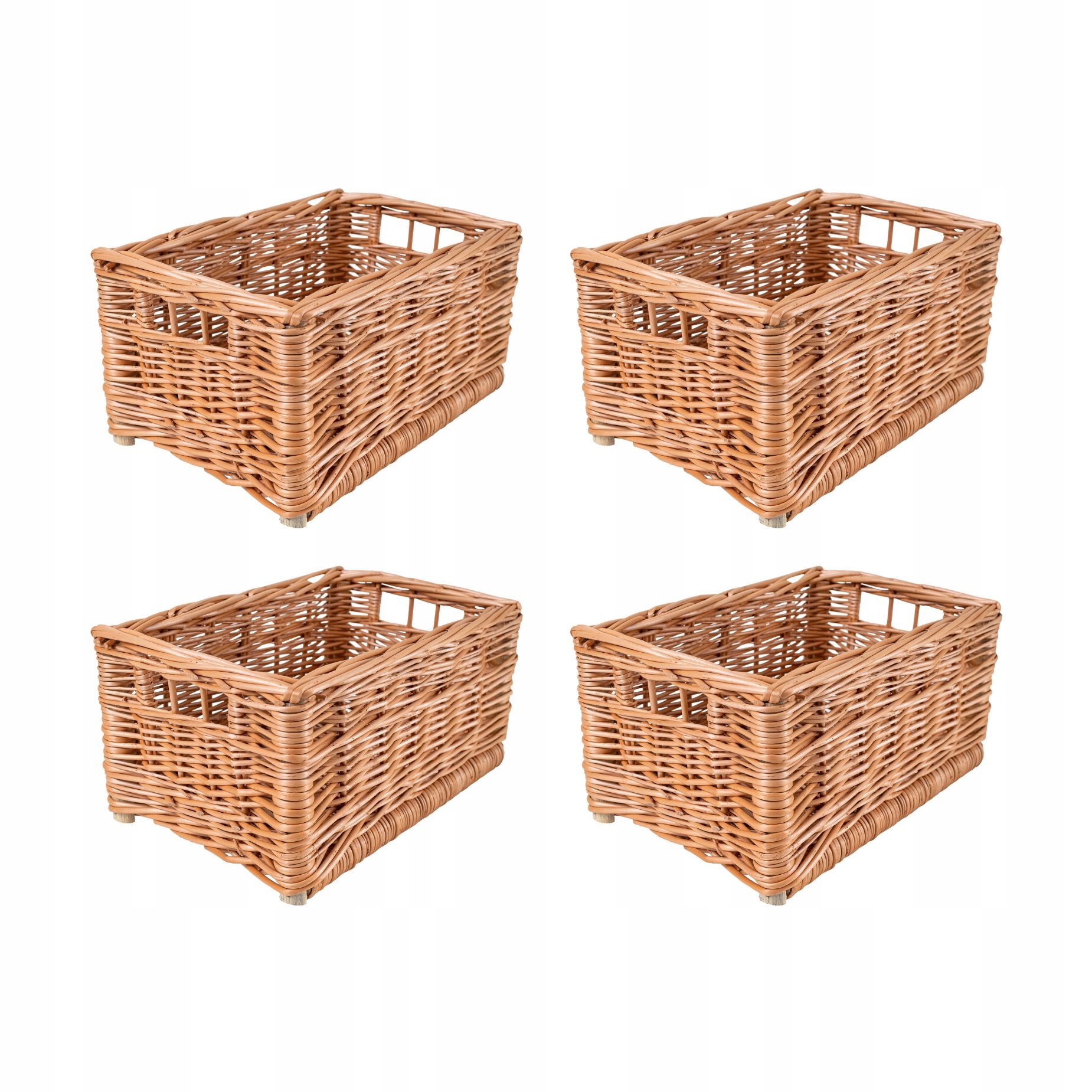 4 x Pletená regálová skrinka, kôš, organizér, zásuvka 30x20x16 cm
