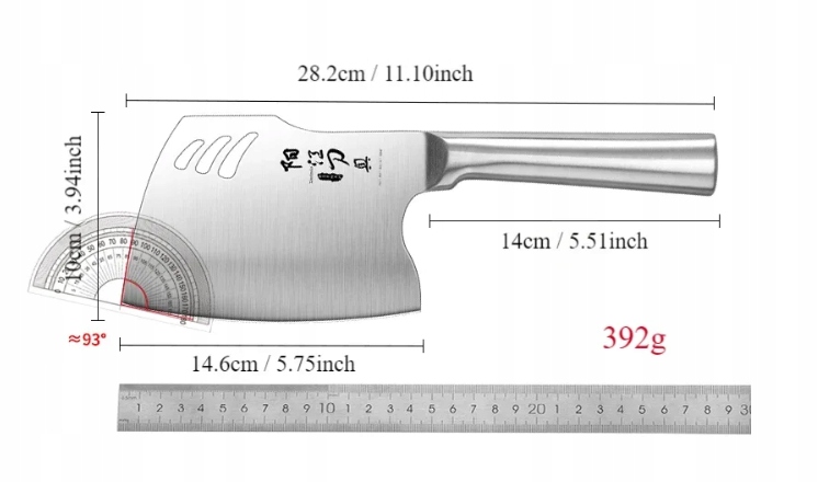 Tasak JAPOŃSKI Kuchenny Do Mięsa, ze STALI NIERDZEWNEJ, Nóż Szefa Kuchni Długość ostrza 15 cm