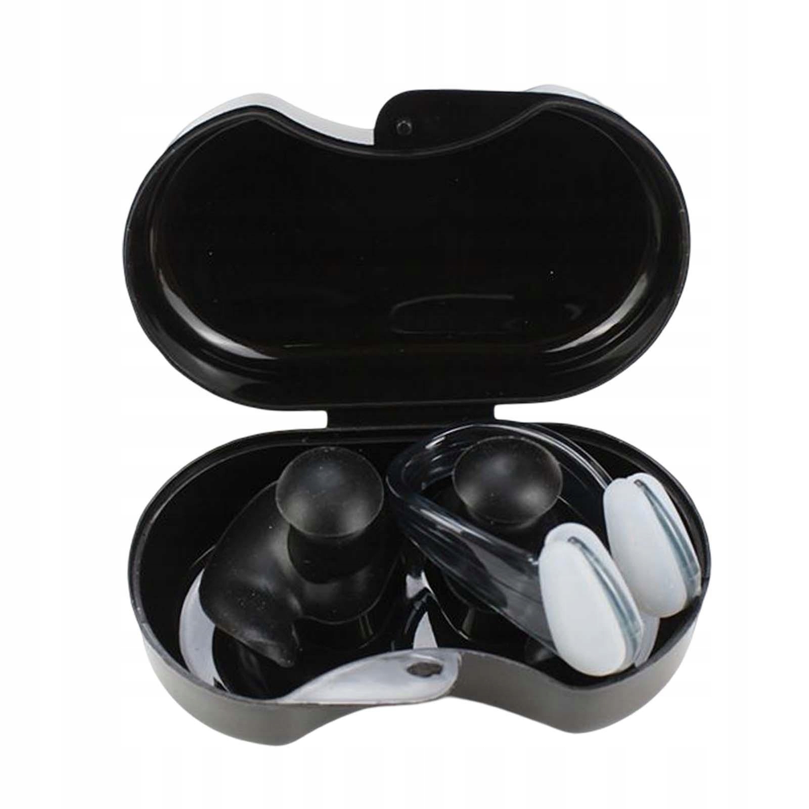 Zestaw pływackich zatyczek do uszu i klipsów na nos Training Black