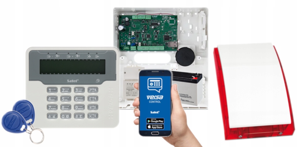 System Alarmowy Satel Versa Ip Gsm Lan Sms Push Czytnik Rfid Apka Syrena
