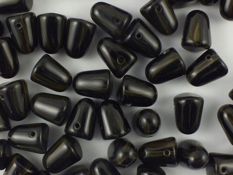 Gumdrop Beads Black Sardonyx 10x7 mm 10 sztuk