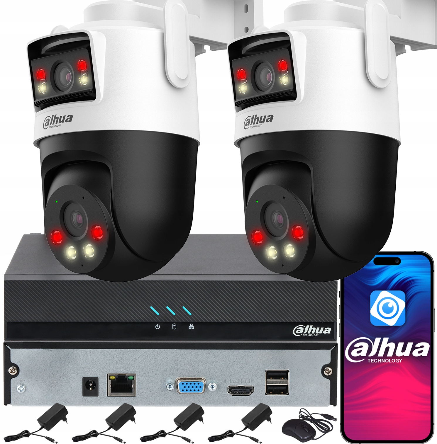 Monitoring Dahua Na 2 Kamery 5MPx+5MPx P5D-5F-PV Smart Dual Light Audio