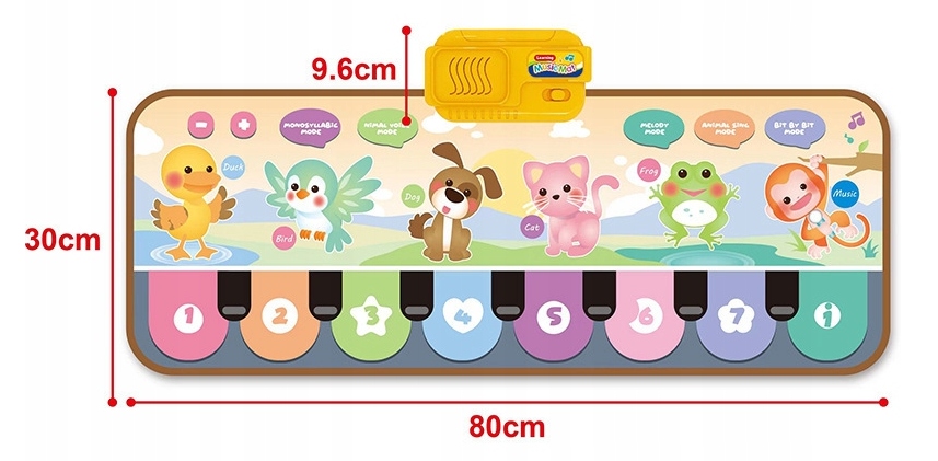 Mata muzyczna interaktywna Pianinko Fortepia Materiał plastik