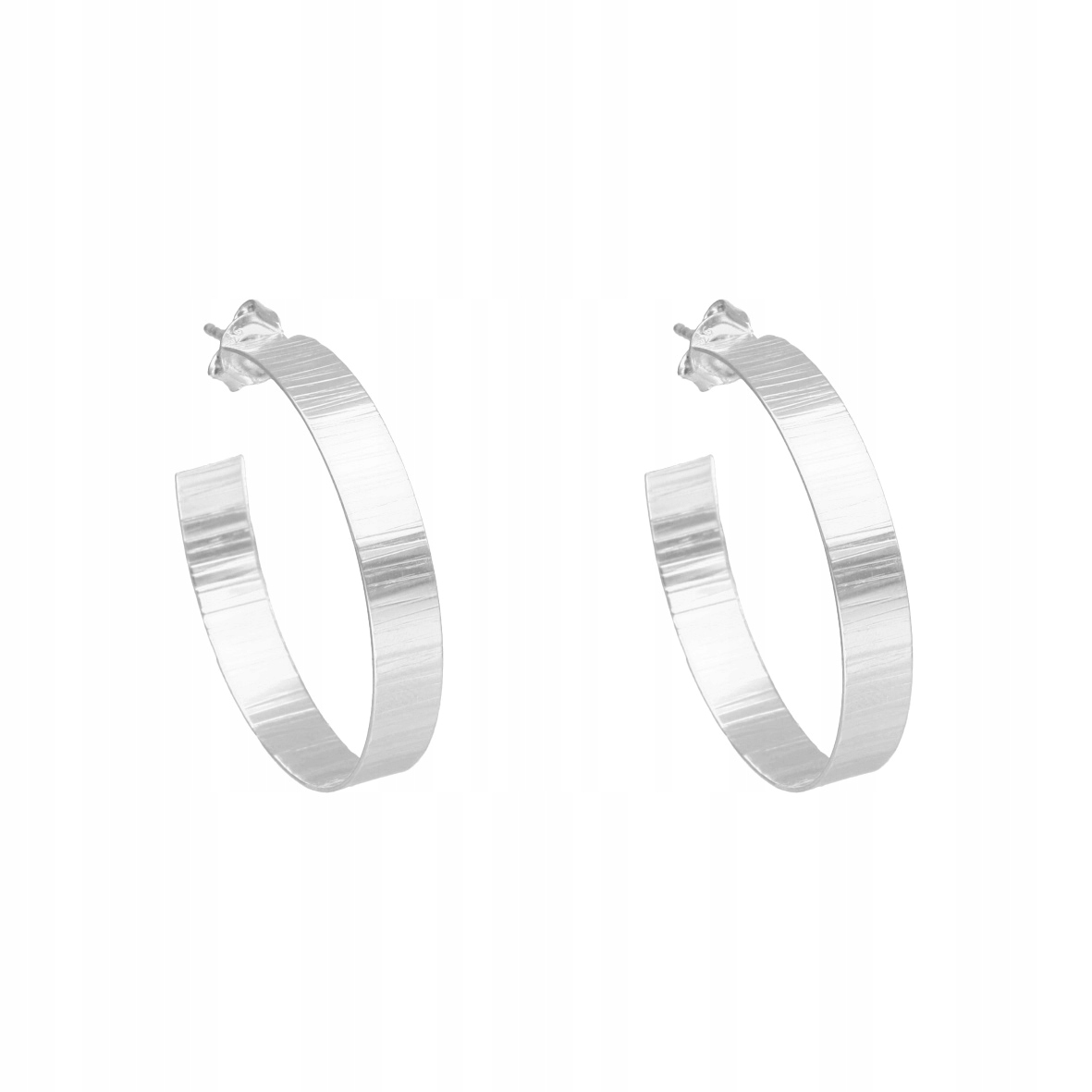 Náušnice kola velké stříbro rhodiované 3 cm