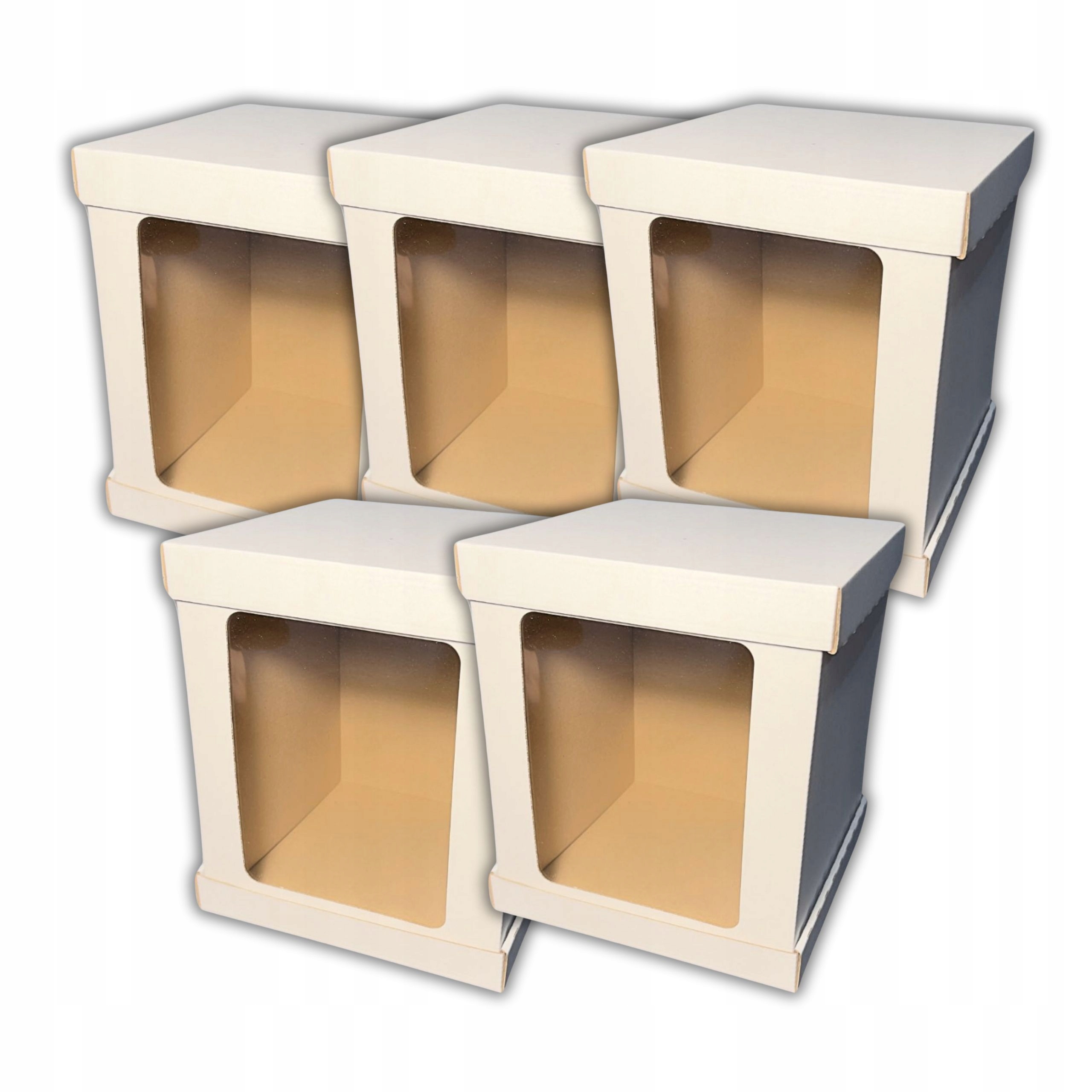 Levně Krabice na dort dort Bento 5 ks s okénkem 19x19x23 cm Den matek