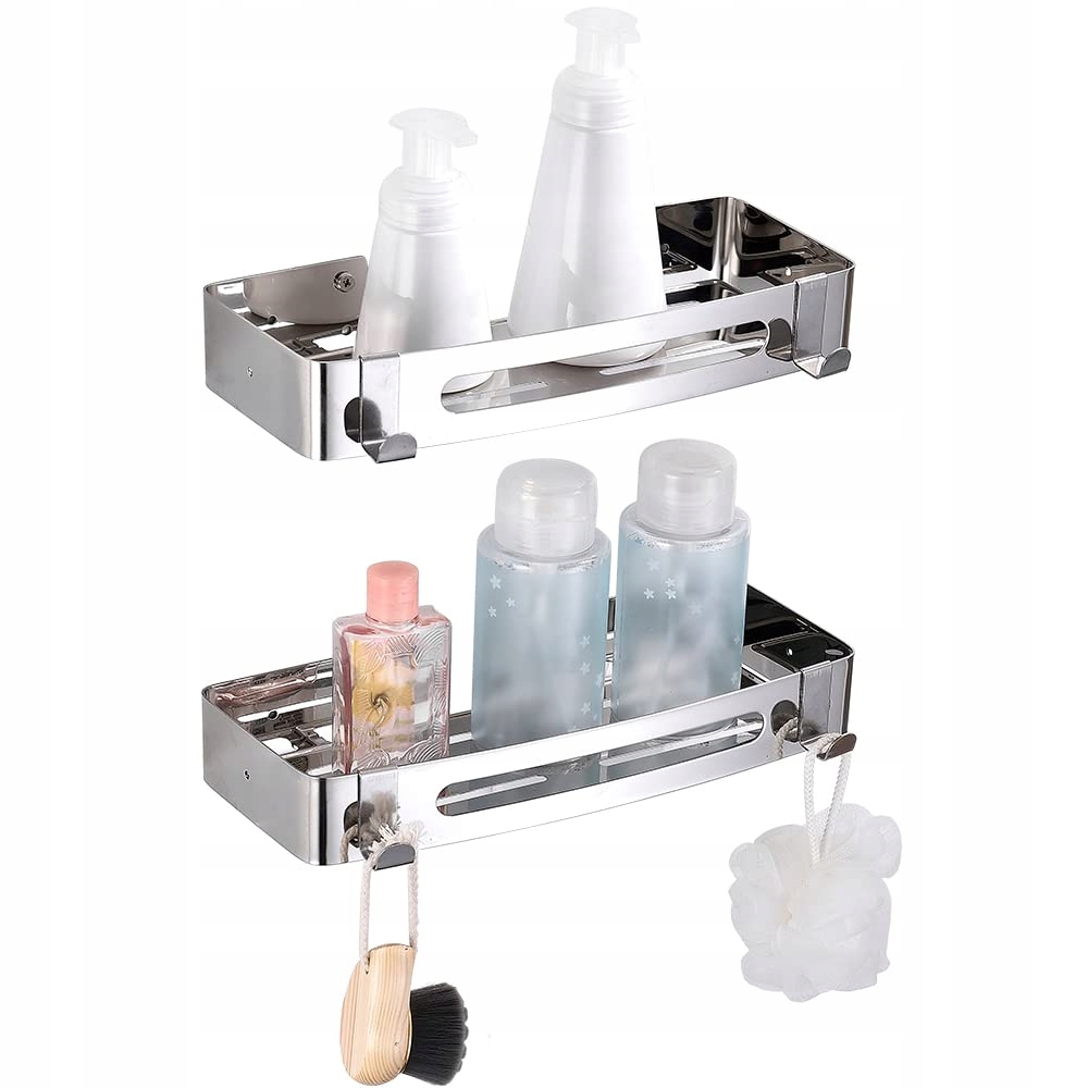 Koupelnová police bez vrtání 2x Nerezová ocel