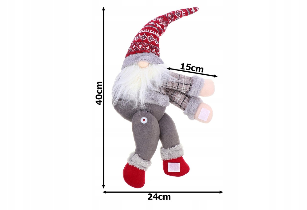 KRASNAL SKRZAT GNOM ŚWIĄTECZNY NA RZEP KLAMRA ZAPIĘCIE DO ZASŁON FIRANEK Motyw inny