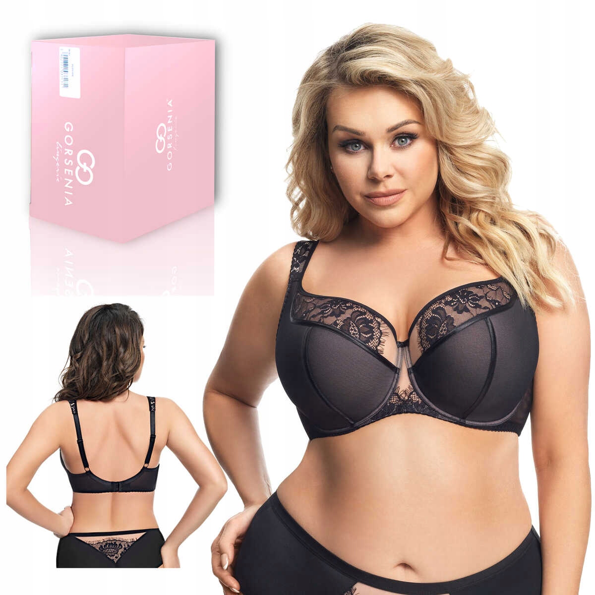 Gorsenia Biustonosz półusztywniany koronkowy Alicante 647 czarny 80F