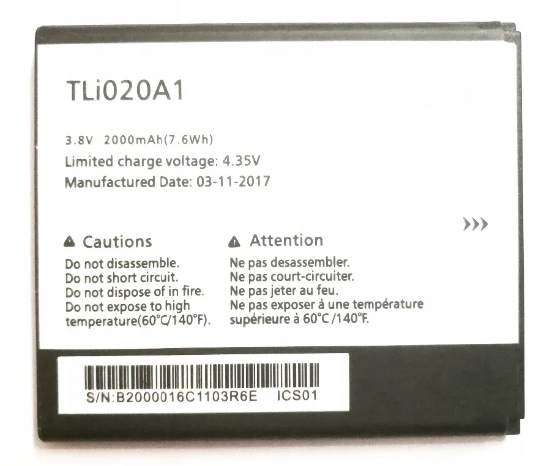 BATER Alcatel One Touch POP 3 S3 TLi020A1 TLp020A