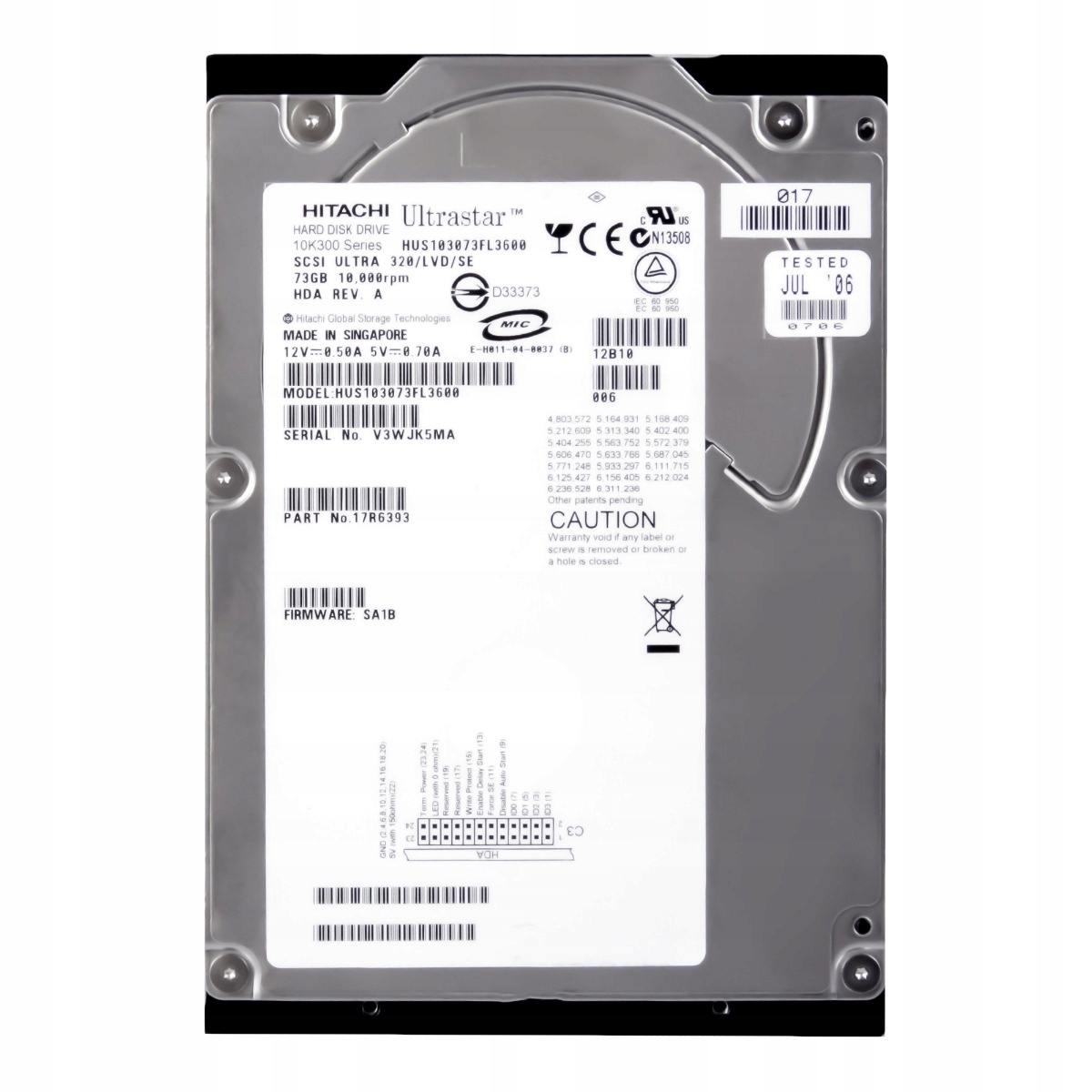 UltraStar 10K300 73GB 10K 16MB Scsi U320 3.5'' HUS103073FL3600