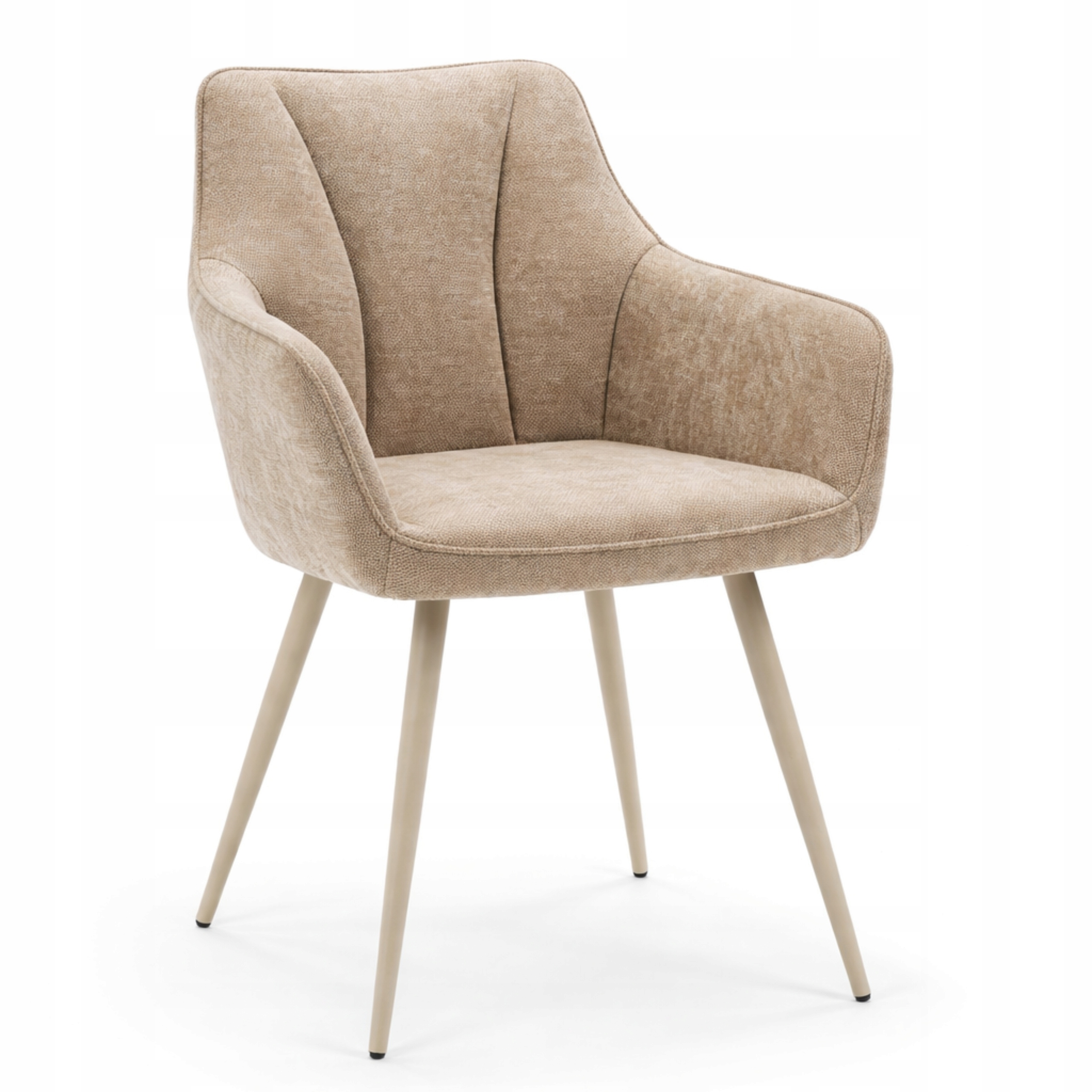 Krzesło tapicerowane beż ciemny do toaletki jadalni Adele II nogi kaszmir
