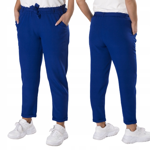 Elegantní kalhoty Anet s paper bagem, barva chrpová, velikost XL