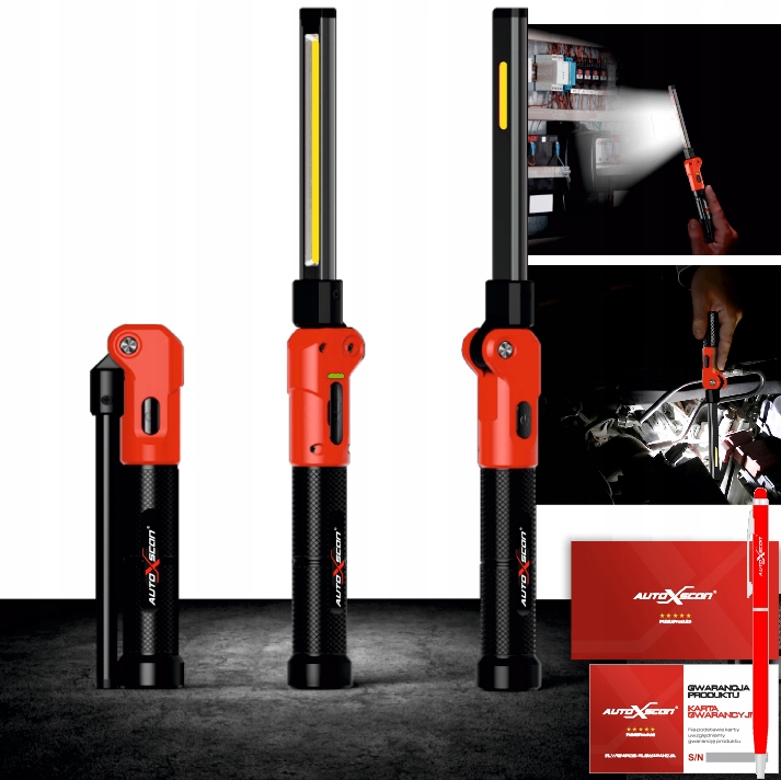 Lampa warsztatowa AutoXscan LM100PRO model 1000 lumens, powerbank 2 in1