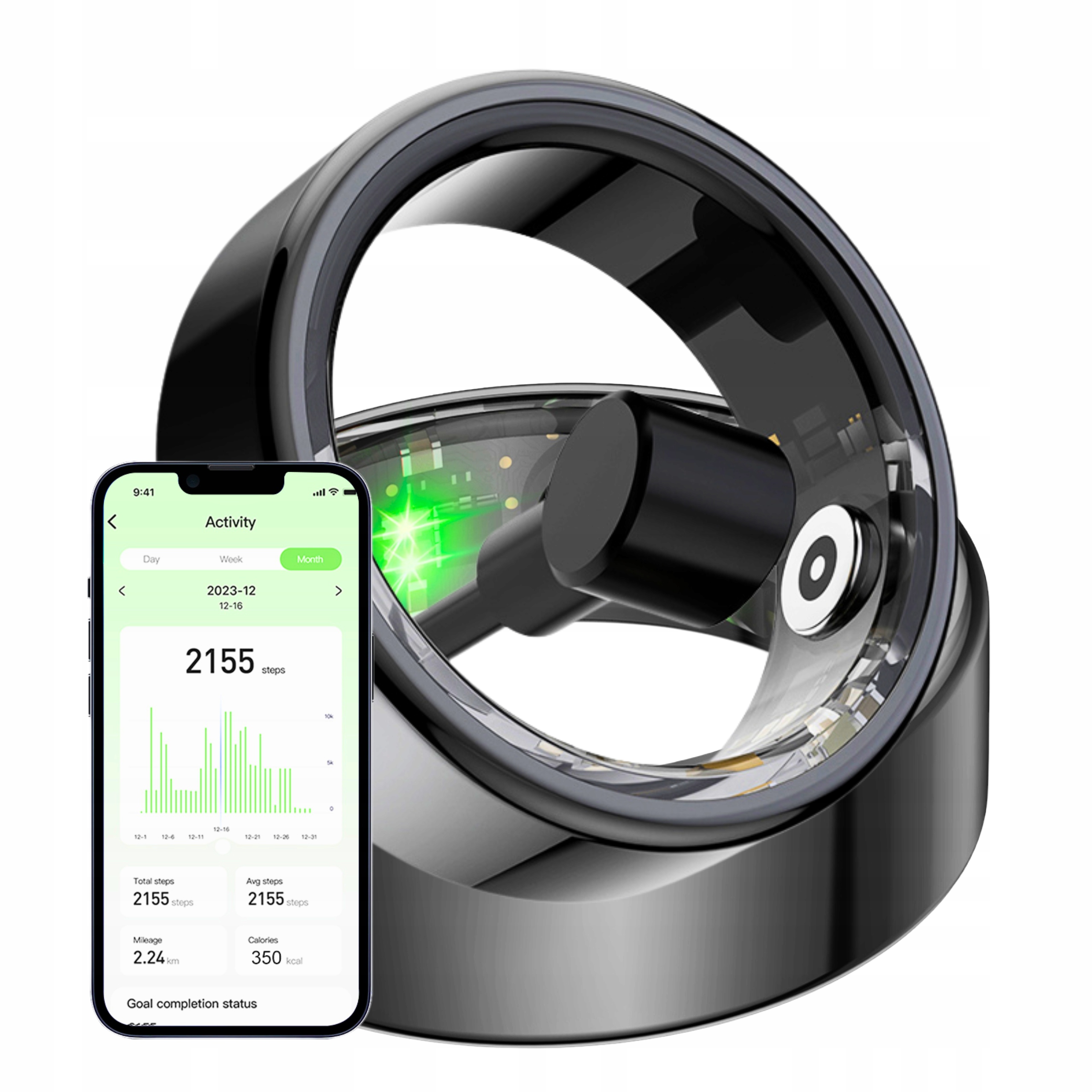 Smartring Colmi R02 18.9mm Smart Ring Roz. 9 Ip68 Monitor Snu Czarny