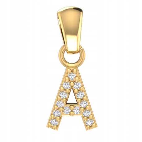 

Złoty Wisiorek Literka A Z Cyrkoniami Złoto 333