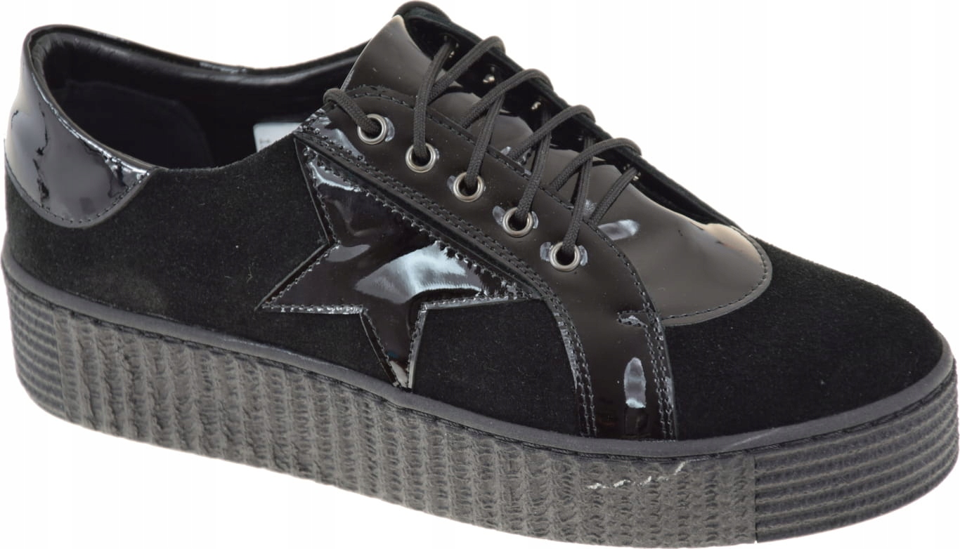 Elegantní Dámské Polobotky Kozel 111 Kůže Nubuk Lakovaná VEL.36