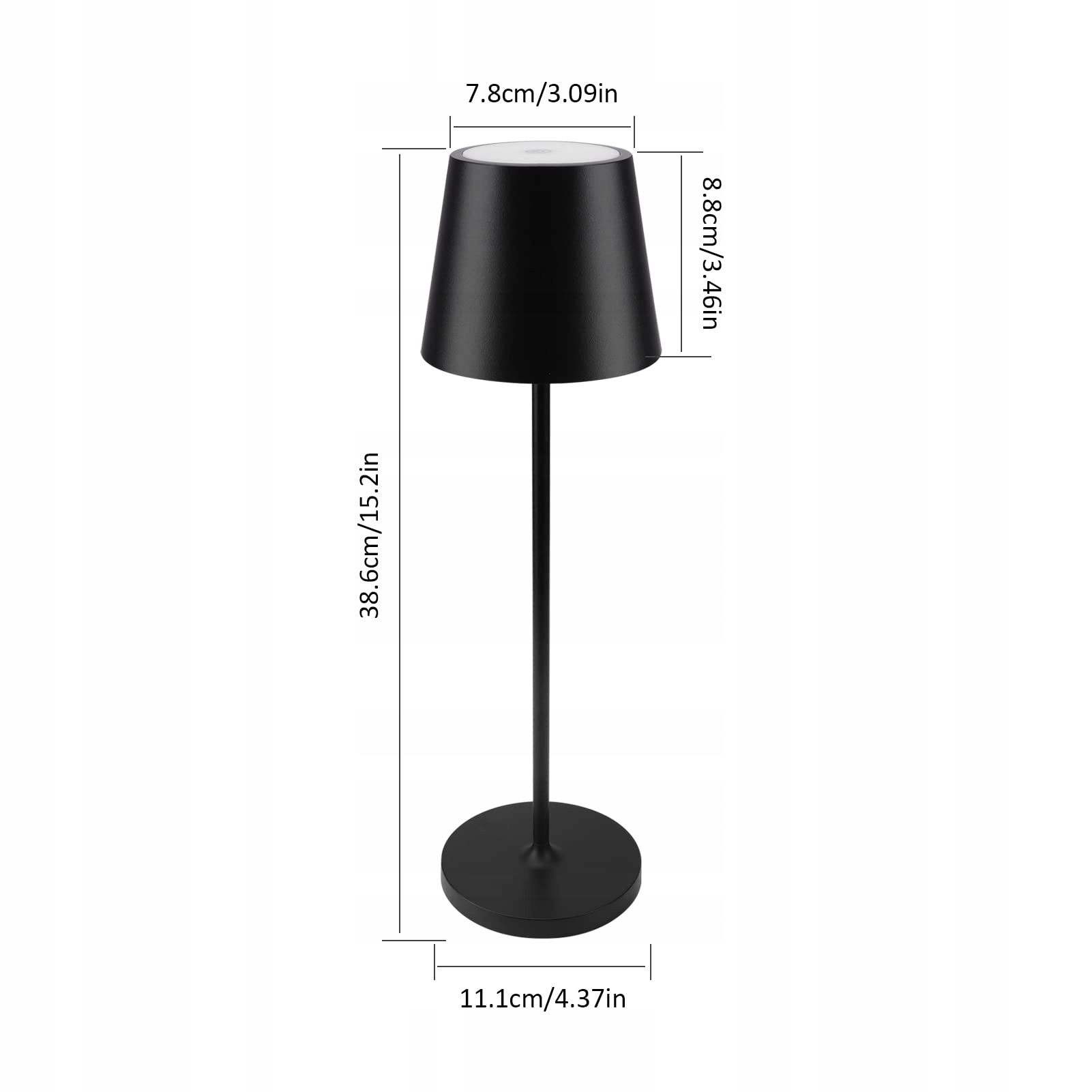 Lampa Stołowa LED Akumulatorowa Ściemniana Wodoodporna Czarna IP54 K-BRIGHT — miniatura 2