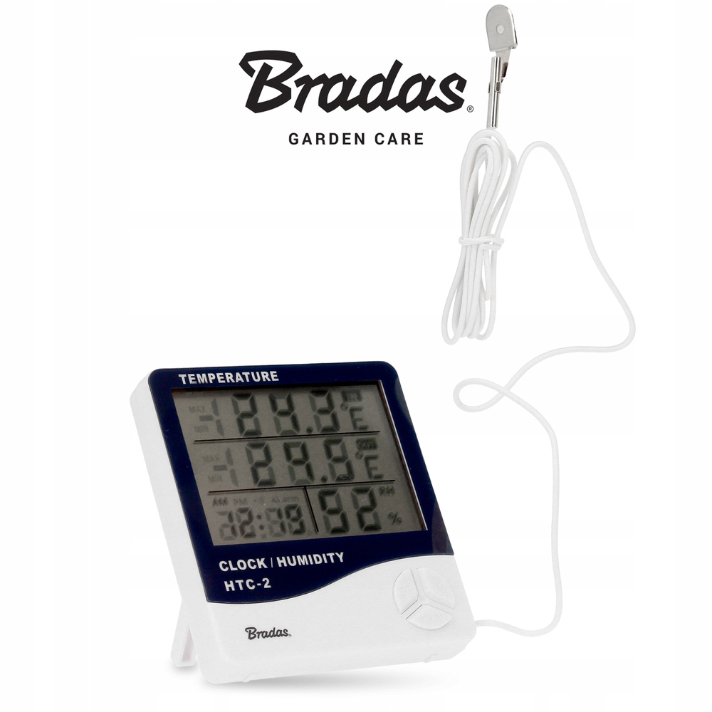 Stacja Pogodowa BEZPRZEWODOWA Termometr ZEWNĘTRZNY Higrometr Wewnętrzny Marka Bradas
