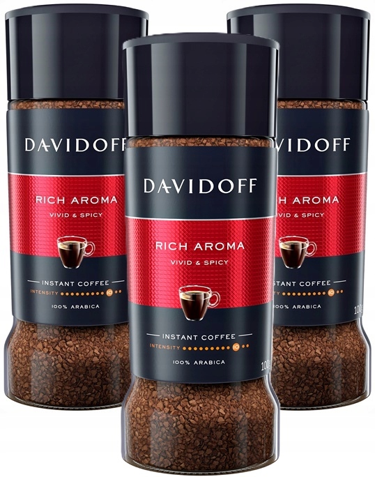 Levně Davidoff Rich Aroma 100% Arabica Sklenička Káva 3x100 g