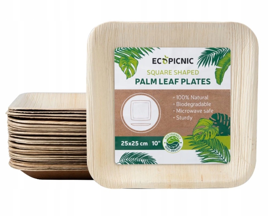 Talíř z palmových listů 10" 25*25 cm 50 stz