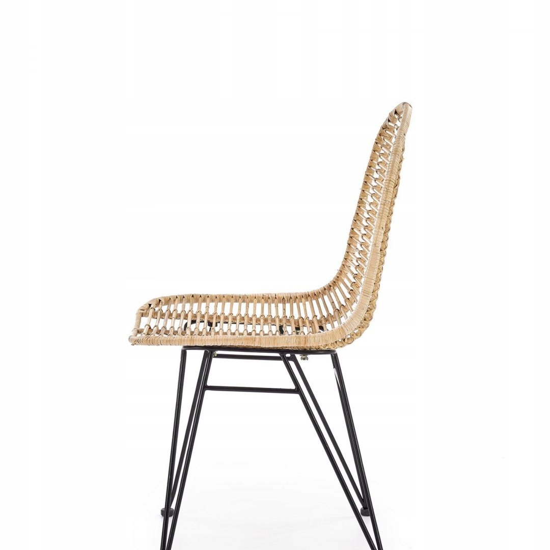 Krzesło rattan naturalny w stylu boho Halmar K337 Głębokość siedziska 46 cm