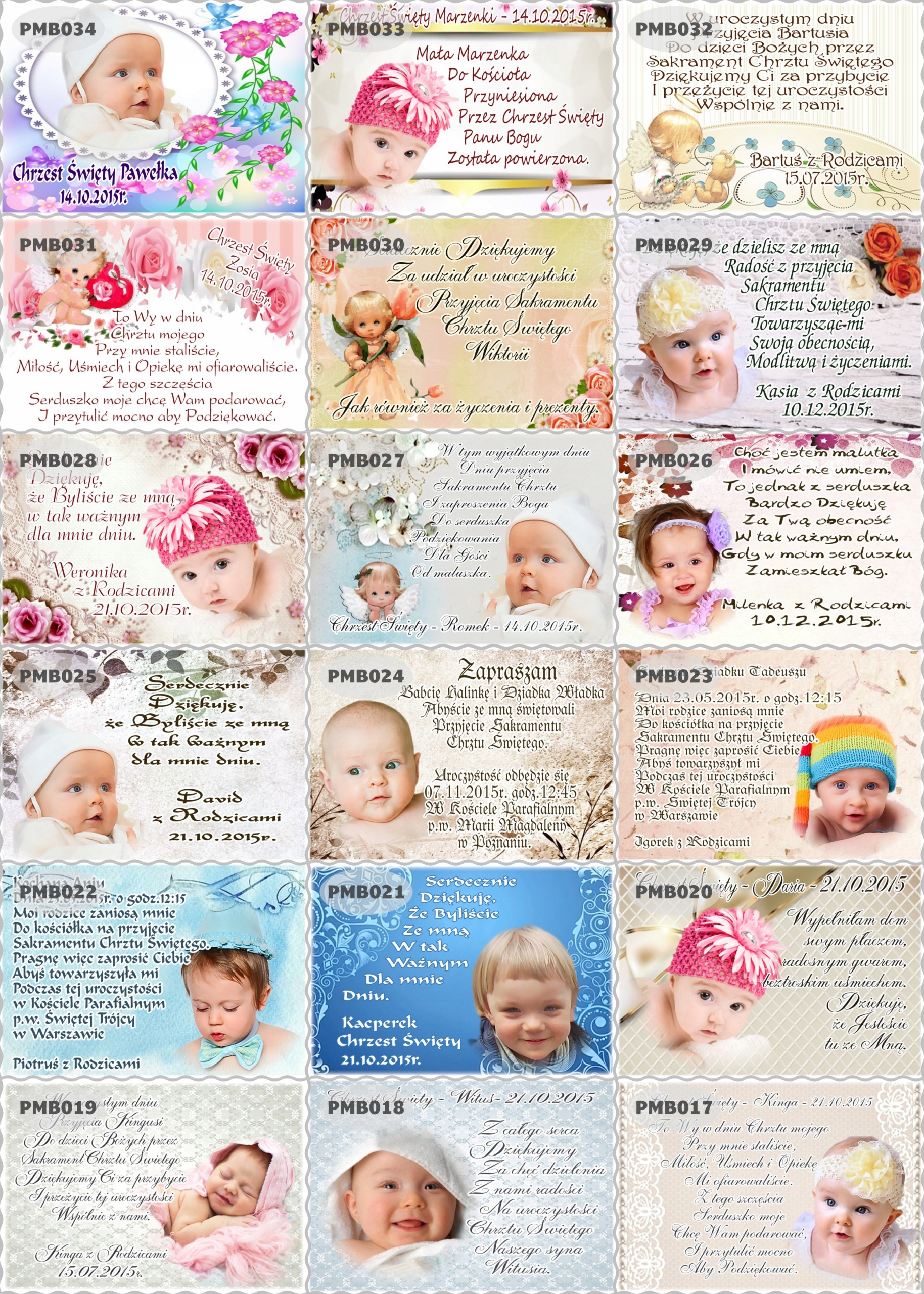 Magnes personalizowany 10x7 podziękowania Chrzest Roczek Komunia Św. Przeznaczenie dla gości