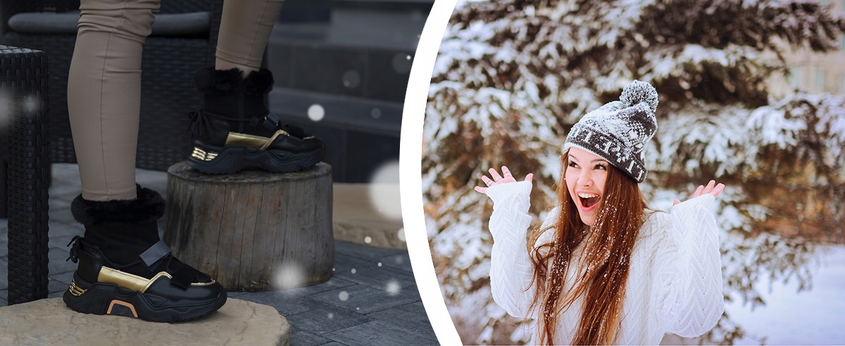 BUTY ZIMOWE obuwie Trapery na platformie OCIEPLANE zima grube futro suwak Wzór dominujący bez wzoru