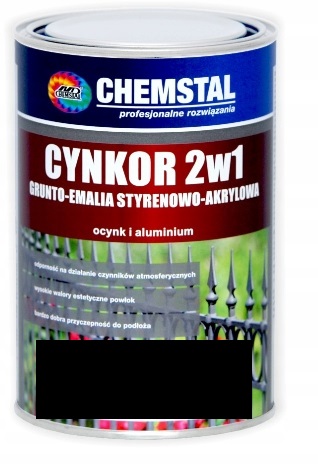 CHEMSTAL CYNKOR 2W1 GRUNTOEMALIA CZARNY MAT 10L