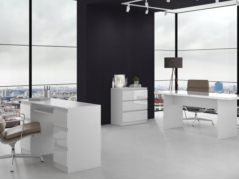 KOMODA 70 cm NOWOCZESNA POJEMNA SZAFKA REGAŁ SZUFLADY MEBLE BIEL POŁYSK Marka VMP