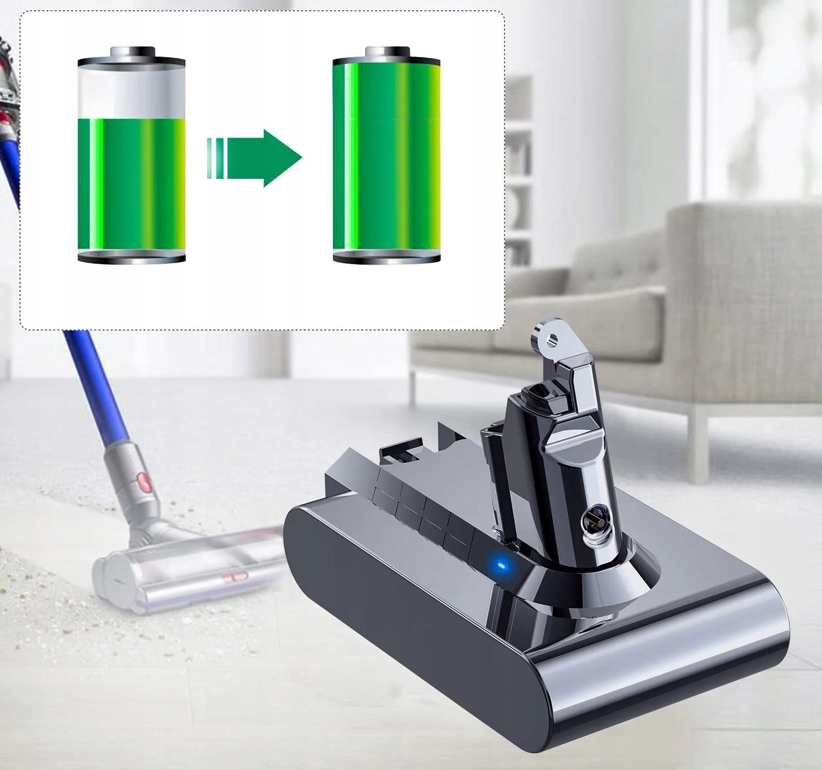 Uniwersalna bateria akumulator do Dyson V6 DC62 DC58 SV03 6000mAh filtry Producent Patona