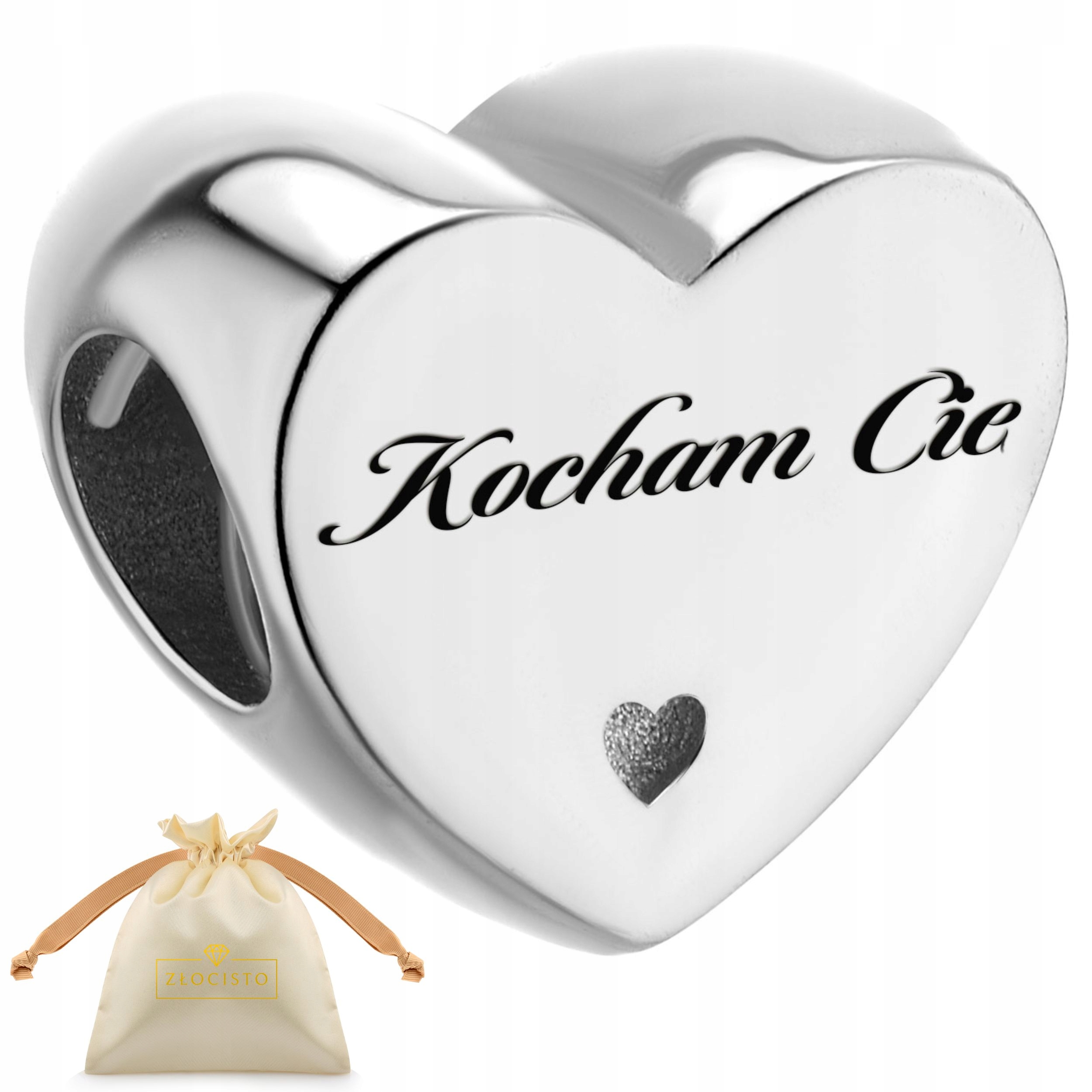 Stříbrný přívěsek srdce s nápisem Miluji Tě 925 korálek bead srdíčko