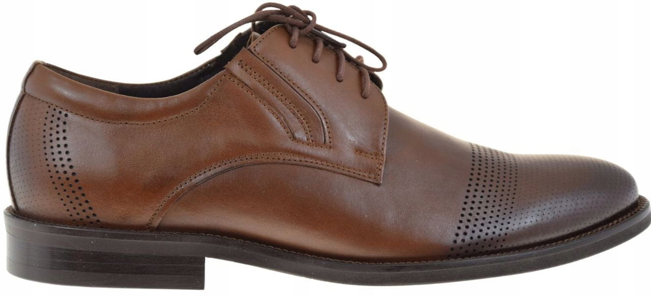 Hnědé pánské kožené polobotky elegantní a pohodlné pro každodenní nošení Agda 1698 42