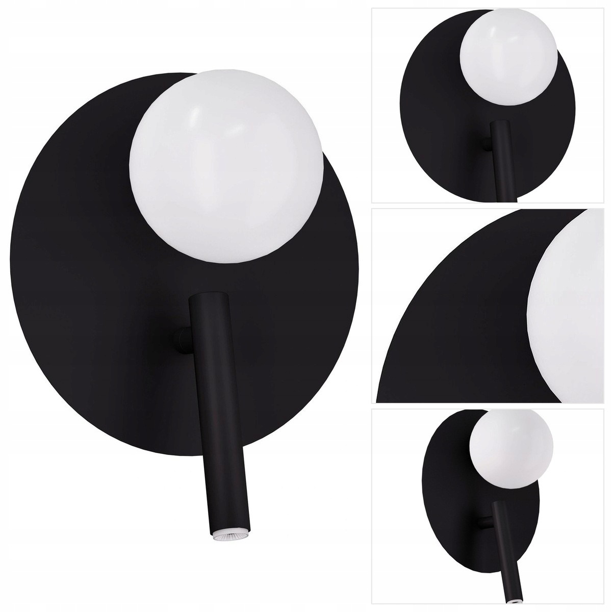 Nástěnná lampa Hotel černá nad křeslo s měkkým světlem, moderní Sigma